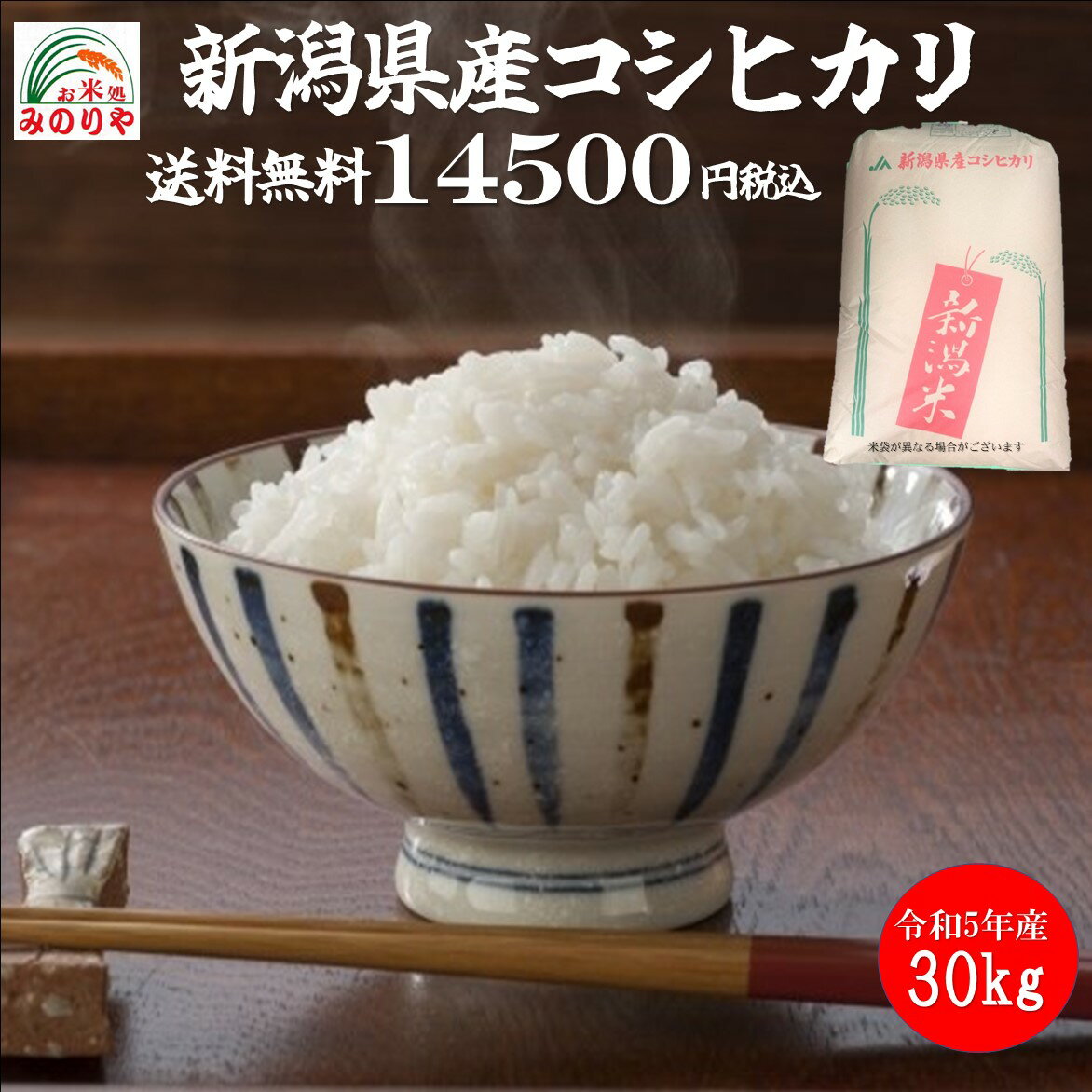 【米 送料無料 30kg】 令和5年産新潟県産 コシヒカリ 