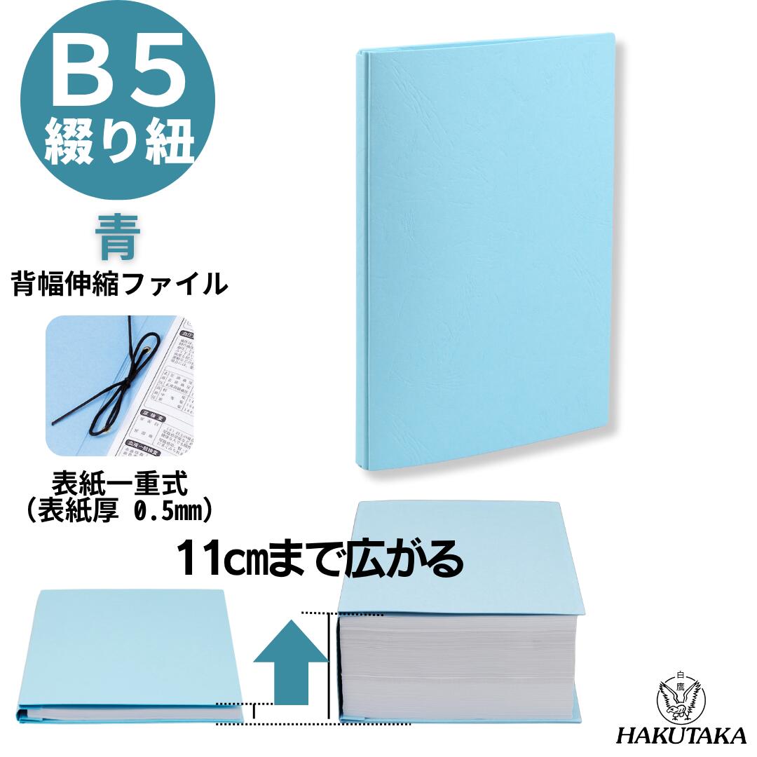Rakuten - ＼ 5のつく日 P5倍 ／ 【 B5 タテ 青 1重 】 背幅が10cmまで広がる 背幅伸縮 ファイル エィナーファイル B5 タテ 一重式 青 カ5S2 1005