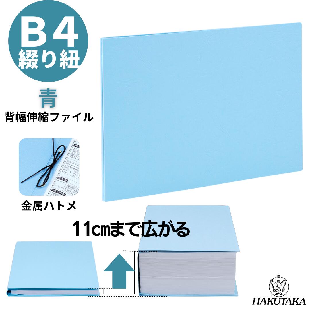 Rakuten - 【 B4 ヨコ 青 ハトメ 】 背幅が10cmまで広がる 背幅伸縮 ファイル エィナーファイル 青 K3E 1012