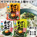 リケン ふりかけるザクザクわかめ 食べるラー油味 生姜香るねぎ塩味 韓国風ごま油風味 各50g お試し3種セット 理研 理研ビタミン ふりかけ わかめ ワカメ ...