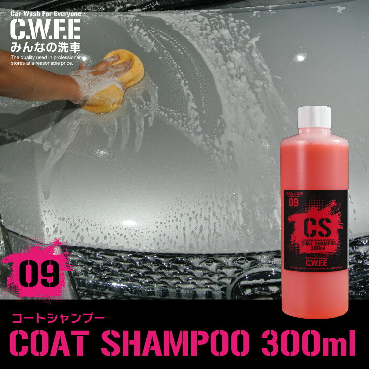 コーティング 専用のカーシャンプー 弱酸性 300ml 撥水 洗車 セルフ洗車 がらす 手洗い ワックス