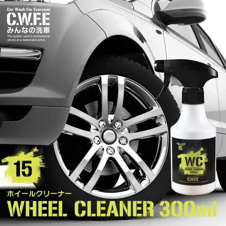 ホイールクリーナー　洗車前の一手間でピカピカホイールに WHEEL CLEANER 300mlスプレー 撥水 洗車 セルフ洗車 がらす 手洗い ワックス コート 鉄粉 ブレーキダスト 除去 鉄粉除去剤 スプレー