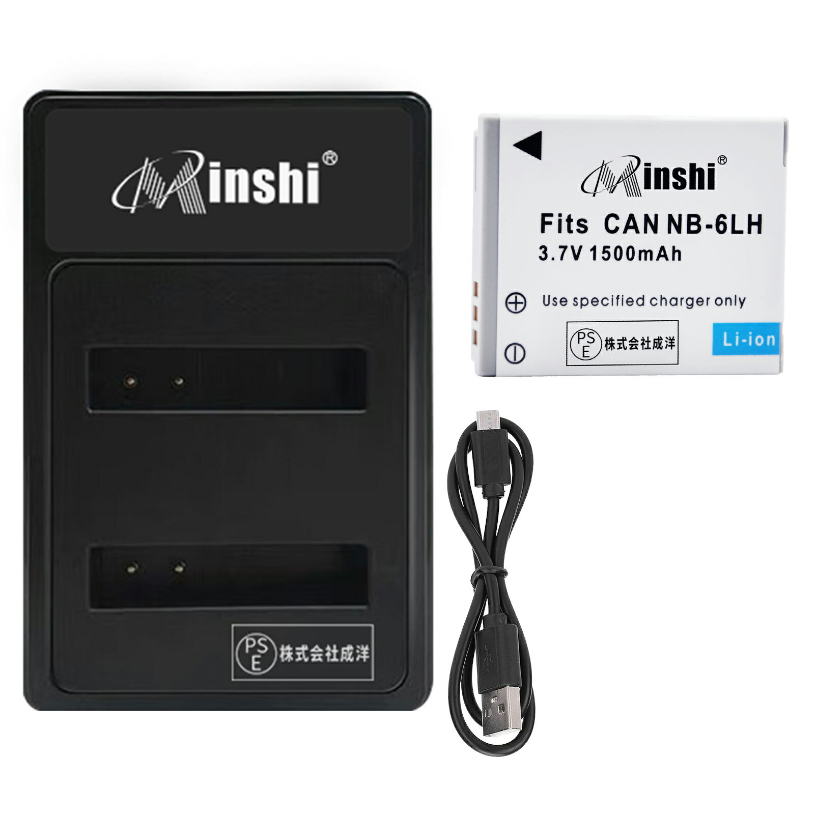 【USB充電器と電池1個】minshi 新品 Canon P