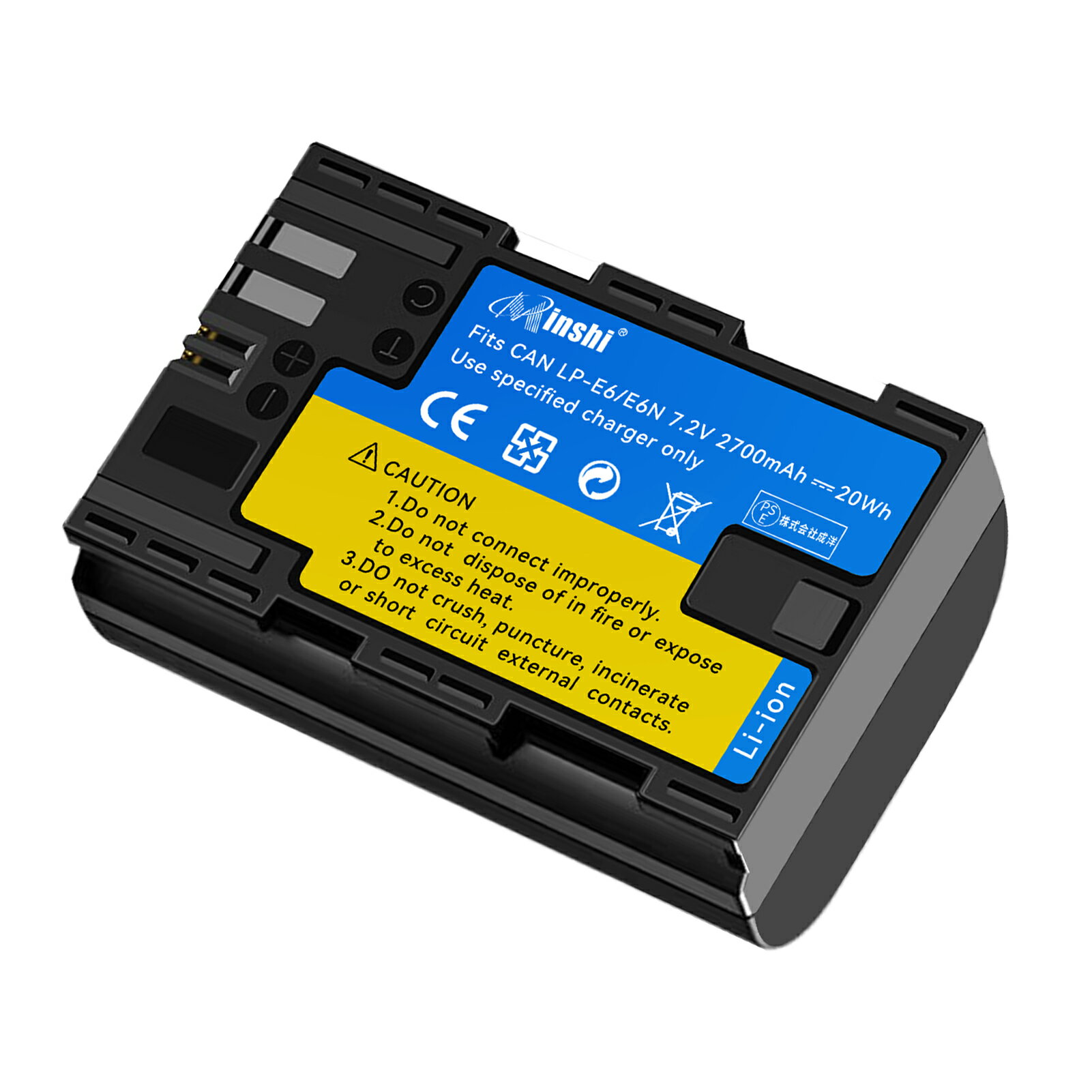 minshi 新品 Canon LP-E6NH 互換バッテリー 2700mAh 高品質交換用リチャージブル カメラバッテリー リチウムイオンバッテリー デジタルカメラ デジカメ 充電池 PSE認証 1年間保証 予備バッテリー