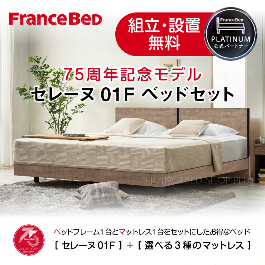 フランスベッド 公式パートナー ベッドセット セレーヌ01F マットレス ベッドフレーム 脚付き レッグ ..