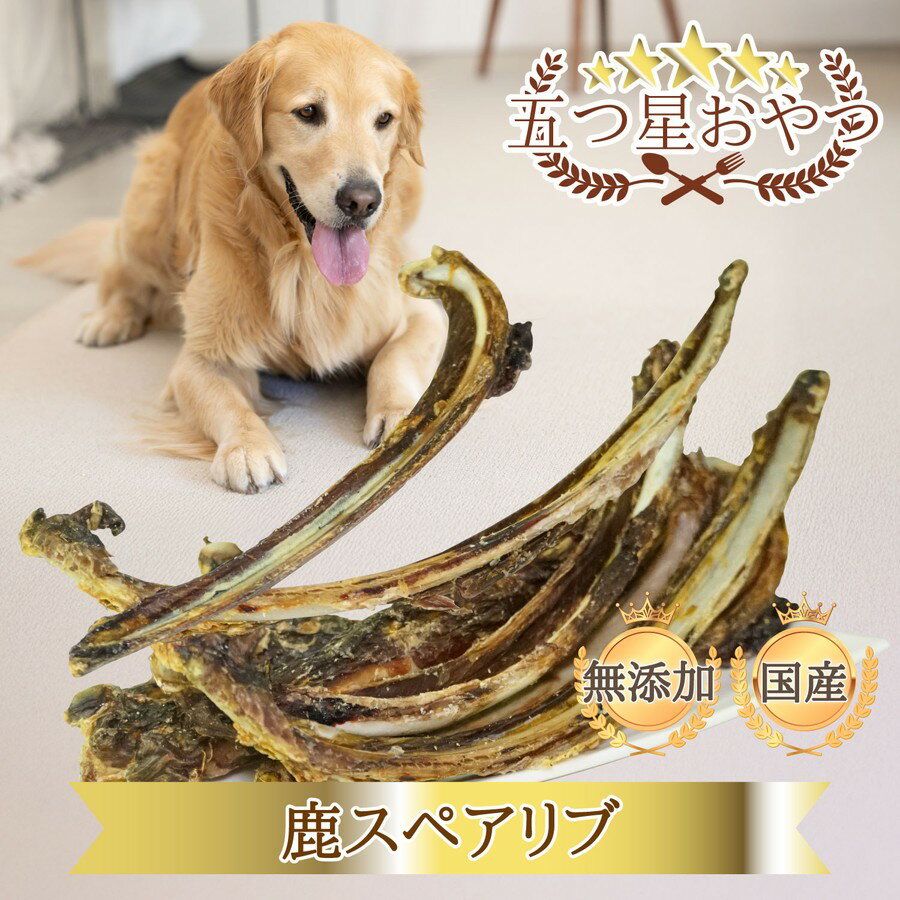 皮膚・被毛の健康を内側からサポート。鹿肉に含まれるビタミンB2は、皮膚や被毛の健康を維持するために重要な栄養素です。 不足すると乾燥やトラブルの原因になることもあります。 空調や乾燥の影響を受けやすい室内犬や、皮膚トラブルが気になる愛犬にも! 毎日のおやつで手軽に栄養ケアができ、健やかな皮膚とツヤのある被毛づくりをサポートします。 鹿肉は高タンパクで低カロリーで、長持ちする骨タイプで噛む楽しさと鹿肉のおいしさを一度に味わえる贅沢なおやつです。 -何度も噛む事で歯に汚れを溜めにくくします- 硬いものを何度も噛むうちに歯の汚れがとれるため、お口のトラブルケア・お口の臭いケアに繋がります。 歯磨き嫌い、苦手なわんちゃんもご褒美でデンタルケアが可能に！※口臭をとるものではございません。 筋肉維持や体重管理に適したヘルシー素材。日々の健康維持やダイエット中の愛犬にも安心して与えられます。 鹿肉はほかの牛や豚とも違う独特な香りで肉付きの骨だからこそ、野生本能を刺激する抜群の食いつき。 ご褒美タイムにもぴったりの特別なおやつです。 鹿肉にはアセチルカルニチンという脳機能向上効果のある栄養素が含まれています。 牛肉にも含まれていますが鹿肉は牛肉の約2倍のアセチルカルニチンが含まれています。 ダブルパッキングにより酸化を防ぎ鮮度をキープし、ナイロン製中袋（−40℃冷凍〜100℃・30分ボイル対応）で外気や湿気の影響を抑え、素材本来のおいしさと品質保持に配慮しています。いつもおいしい状態でお届けするためダブル包装です。 ※お客様のご覧になられますパソコン機器及びモニタなどの違い、撮影により実際の商品の色と相違する場合がございますことを、あらかじめご了承ください。 成分(100gあたり) 粗たんぱく質：44.0%以上 粗脂肪：7.55%以上 粗繊維質：0.5%以下 粗灰分：35.0%以下 水分：13.0%以下 エネルギー：290Kcal ご利用上のご注意 ※天然素材を使用している為、形状・色調などに違いが生じることがございますが、品質に問題はございません。 ※ペットがおなかを壊しているときや、体調が悪いときは与えないでください。 ※生後6 か月未満の幼犬は消化器官が未発達のため、与えないでください。 ※本品は間食用です。主食用ではございません。 ※のどにつまらせないよう、飼い主様の監督のもと与えてください。 ※脱酸素剤は食べられません。誤食がないよう気をつけてください。 ※直射日光を避け、涼しいところに保管して下さい。冷蔵庫での保存は、湿気がたまる可能性があるのでお避けください。 ※乳幼児の手の届かないところに保管してください。 ※開封後は鮮度を保つため、1 か月を目安にお早めにお与えください。 ※不良品の可能性がある場合は当店にご連絡をお願い致します。初期不良を含めご購入から1か月保証がございます。 ※配送中の破損は保証対象外です。 ※製品の改造等は安全基準を損ないますのでご注意ください。 検索ワード 犬 ペット 動物 小型 チワワ パグ フレンチ・ブルドッグ マルチーズ トイ・プードル キャバリア・キング・チャールズ・スパニエル ダックスフンド シーズー ヨークシャー・テリア ポメラニアン 中型 柴犬 ボーダーコリー ビーグル ウェルシュコーギーペンブローク フレンチブルドッグ シェットランドシープドッグ アメリカンコッカースパニエル 大型 ラブラドール・レトリーバー ゴールデン・レトリーバー ダルメシアン ボクサー マスティフ　便利 お助けグッズ お買い得 お買い物 猫 かわいい おしゃれ シンプル デザイン 厳選 プレゼント ギフト ドッグフード キャットフード