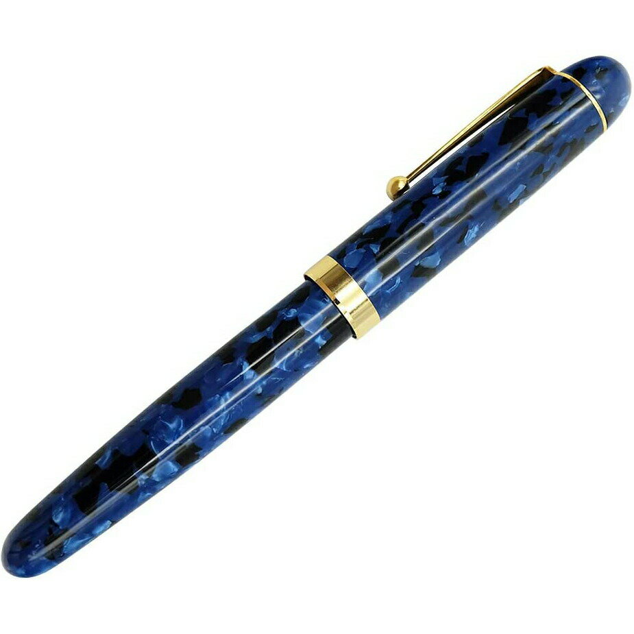 【ラッピング無料】 大西製作所 万年筆 太軸 両用式 群青 アセテート GJ11