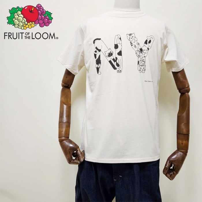樂天商城 - FRUIT OF THE LOOM Tシャツ ネコ NY NEW YORK ニューヨーク かわいい 猫 MEOW CITY FRP-2001