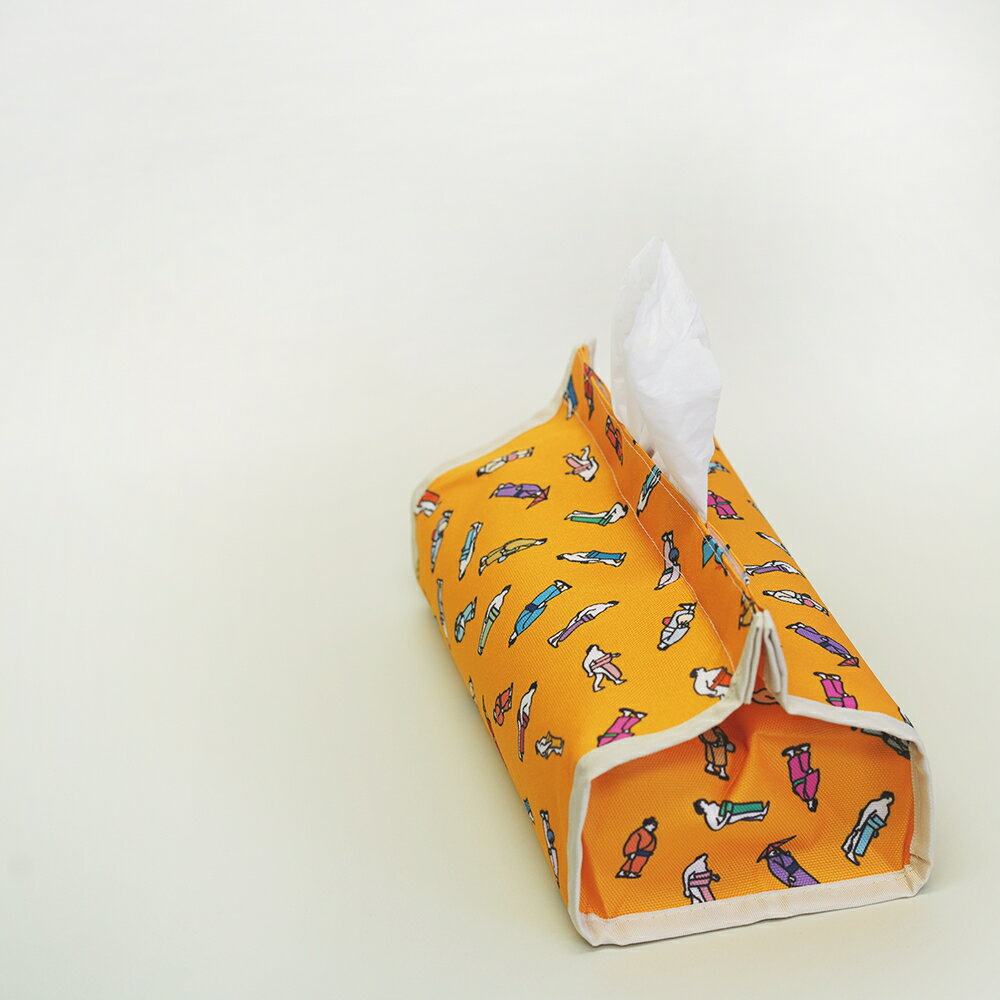 【プチラッピング無料】 花籠や お相撲柄 ティッシュボックスカバー 山吹色 ティッシュボックスケース [2]