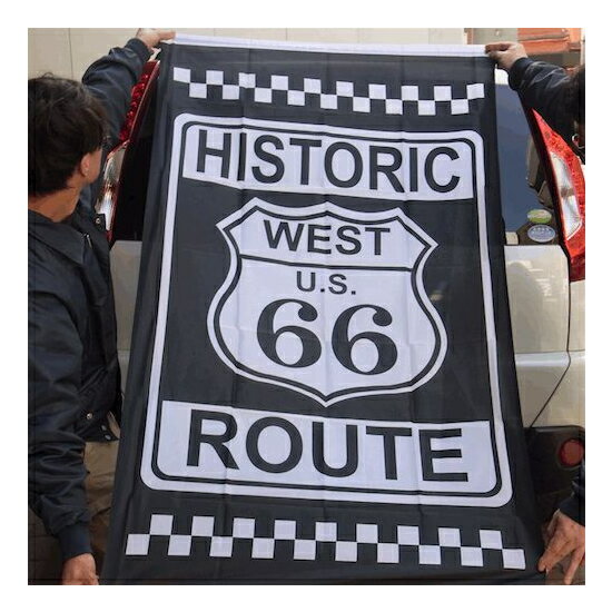 樂天商城 - Route66 flag レーシングフラッグ アメリカン雑貨 アメリカ雑貨 世田谷ベース