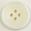 ボタン 本水牛ボタン 25mm 1個入 ホワイト 表4つ穴 つやあり 天然素材ひとつ ひとつ違う色 柄は本物の証 ジャケットやスーツ コートまで