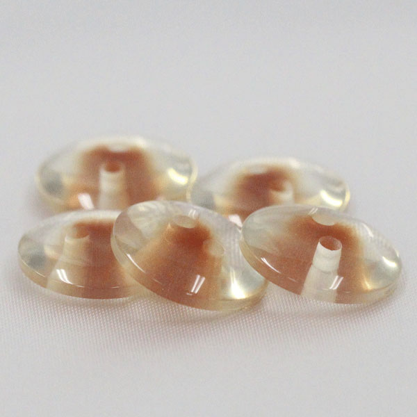 ボタン プラスチックボタン 透明 茶 ブラウン 11.5mm 10個入 ブラウス シャツ バッグ アクセサリー ワ..