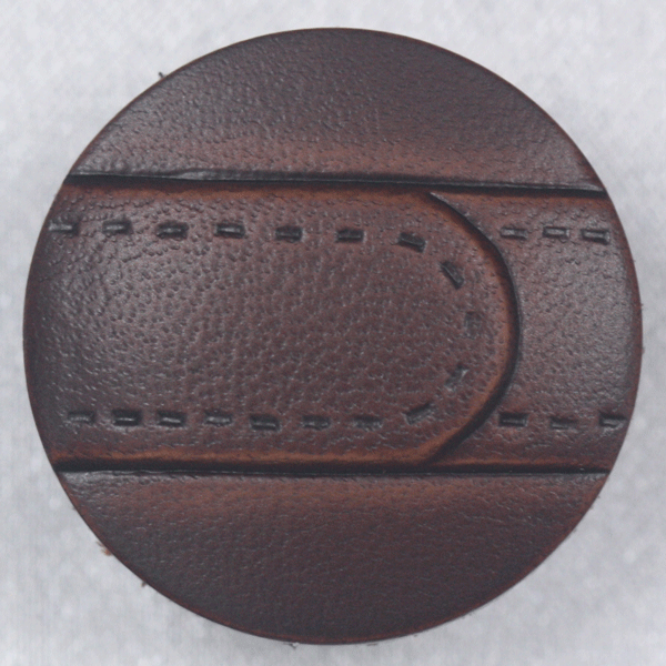 ボタン 本革レザーボタン 裏足は金属タイプ 茶 20mm 是非 手作り 日本製 のこだわりボタンを