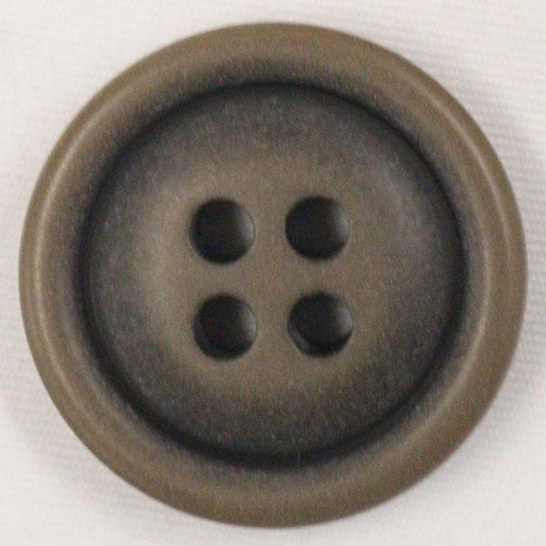 ボタン ミリタリーボタン 21mm 20mm 代用 1個入 茶 四つ穴 ミリタリーファッションにピッタリのボタン プラスチックボタン