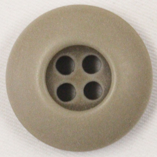 ボタン ミリタリーボタン 15mm 1個入 茶 四つ穴 ミリタリーファッションにピッタリのボタン プラスチックボタン