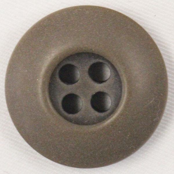 ボタン ミリタリーボタン 17mm 1個入 茶 四つ穴 ミリタリーファッションにピッタリのボタン プラスチックボタン