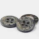 ボタン 貝ボタン シェルボタン 黒蝶貝 15mm 1個入 貝の裏側をつかってデザインしたサイズ豊富な 四つ穴ボタン 黒蝶貝を使った天然貝釦手作り 手芸 釦付け替え に