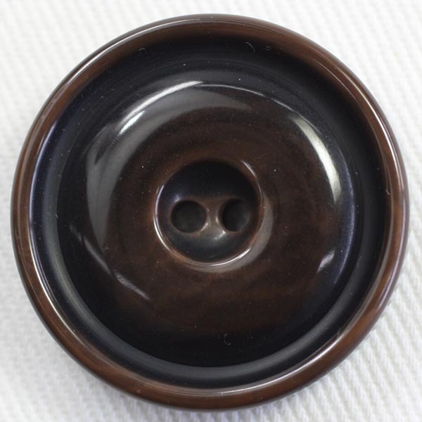 ボタン プラスチックボタン 15mm 1個入 こげ茶 ブラウン 表2つ穴 つや有り 柄が少なめ ナット調 ジャケ..