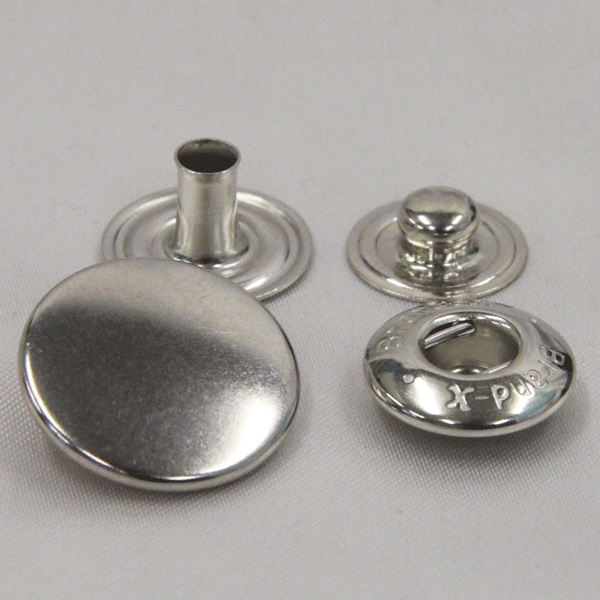 ボタン ドットボタン 6BX 6BrandX 18mm 30セット入 大 ホック P-SSL シルバー x P-SSL シルバー キャップサイズ 18mm ソフトな着脱感 ブランドエックス