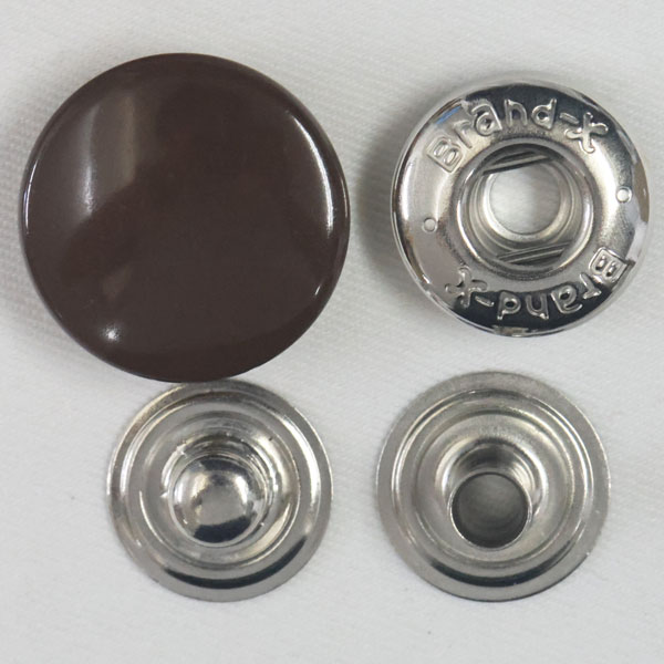 Rakuten - ボタン ドットボタン 5BX 5BrandX 15mm 5セット入 ホック こげ茶 つやあり 187xP-SSL シルバー キャップサイズ 15mm ソフトな着脱感 ブランドエックス