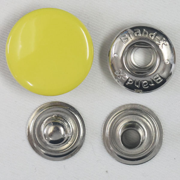 Rakuten - ボタン ドットボタン 5BX 5BrandX 15mm 5セット入 ホック 黄 つやあり 260xP-SSL シルバー キャップサイズ 15mm ソフトな着脱感 ブランドエックス