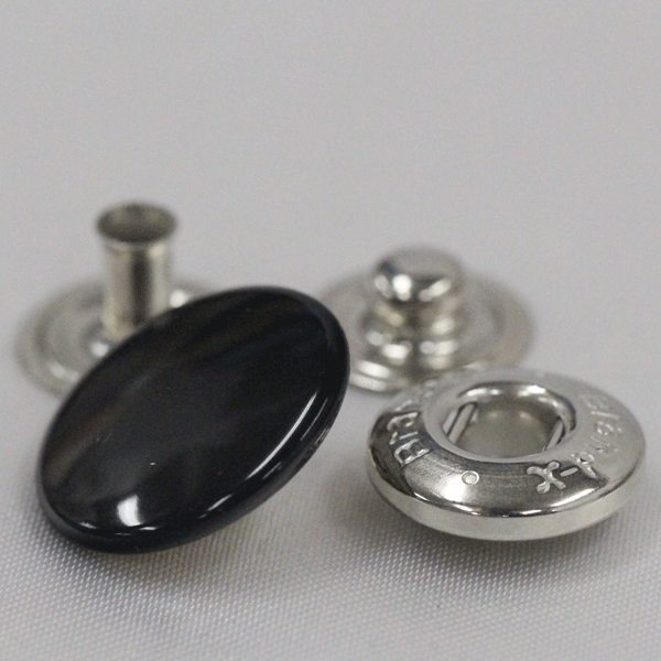 ボタン ドットボタン 5BX 5BrandX 15mm ホック 黒 つやあり b1xP-SSL シルバー キャップサイズ 15mm ソフトな着脱感 ブランドエックス