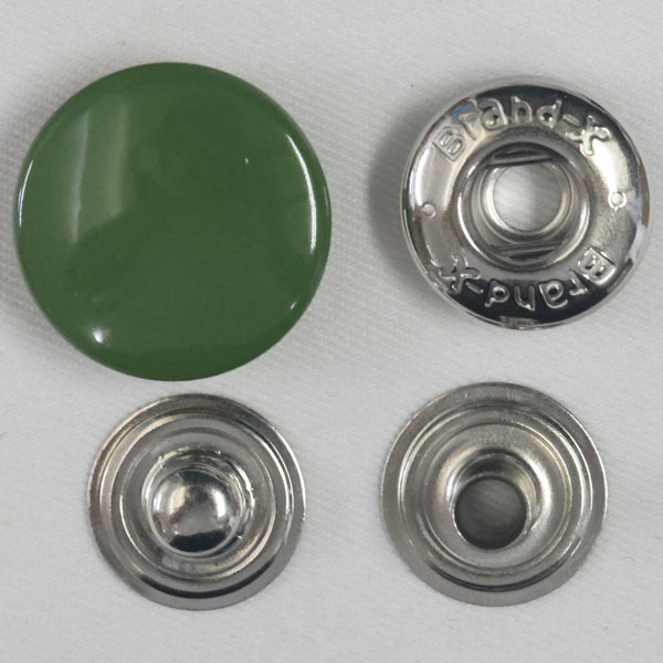 樂天商城 - ボタン ドットボタン 5BX 5BrandX 15mm 5セット入 ホック 緑 つやあり s2006xP-SSL シルバー キャップサイズ 15mm ソフトな着脱感 ブランドエックス