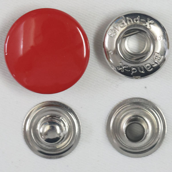 Rakuten - ボタン ドットボタン 5BX 5BrandX 15mm 5セット入 ホック 赤 つやあり s2006xP-SSL シルバー キャップサイズ 15mm ソフトな着脱感 ブランドエックス