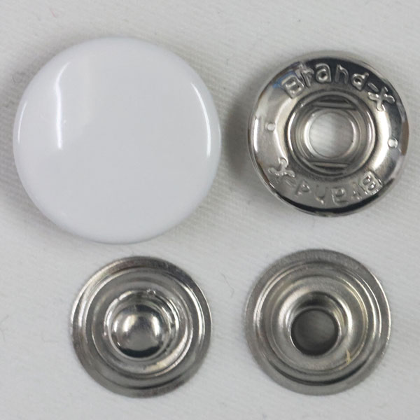 Rakuten - ボタン ドットボタン 5BX 5BrandX 13mm 5セット入 ホック 白 つやあり woxP-SSL シルバー キャップサイズ 13mm ソフトな着脱感 ブランドエックス