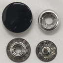 ボタン お徳用ドットボタン 7301 SELEX 15mm 30セット入 ジャンパーホック 黒 つや有 xP-SSL シルバー キャップサイズ 15mm 日本の...