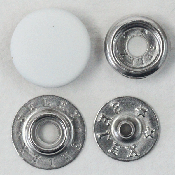 ボタン ドットボタン 7301 SELEX 13mm 30セット入 ジャンパーホック 白 つやなし xP-SSL シルバー キャ..