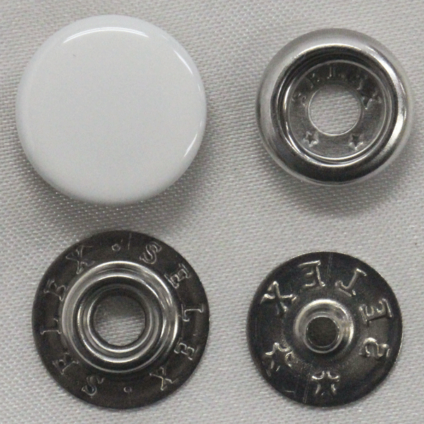 ボタン ドットボタン 7301 SELEX 13mm 30セット入 ジャンパーホック 白 つや有 xP-SSL シルバー キャッ..