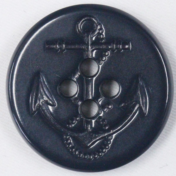 ボタン プラスチックボタン アンカー イカリ 25mm 1個入 紺 ネイビー ピーコートでお馴染みイカリのマ..