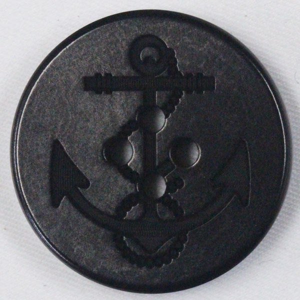 ボタン タグワ椰子の実を使用した環境にやさしい天然素材のボタン 黒 ブラック ナット独特な素材感が特徴の本NUT ナット 材のイカリボタン 18mm,24mm,30mm 手作り 手芸 釦付け替え に