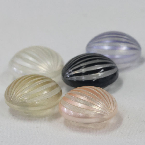 乐天商城 - パステル調ボタンセット ストライプストライプ柄入り 裏トンネル穴 13mm 5色 5個入 手作り 手芸 釦付け替え ポイント使い アクセサリーなど小物にも