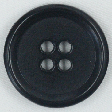 プラスチックボタン 009(黒)　13mm　1個入 (水牛調) BF1800 (シャツ・ブラウス向） ボタン 手芸 通販