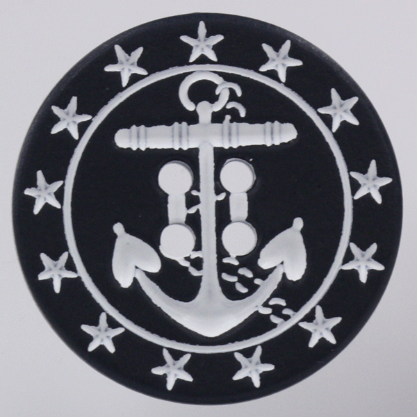 ボタン USN P−COATボタンを忠実に再現した13スターボタン 数量限定 ホワイトレター 紺 ネイビー 24mm / ボタン プラスチックボタン アンカー ...