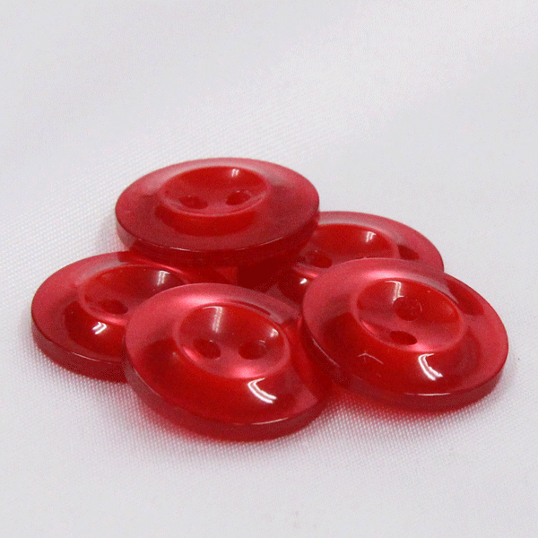ボタン プラスチックボタン 15mm 15/赤色 レッド 10個入 制服やスモッグなどによく採用されるボタン