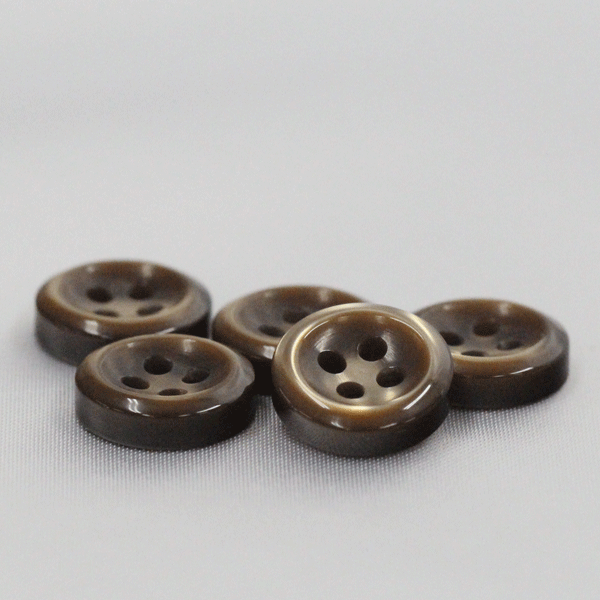 ボタン シャツボタン 茶 10個入 9mm,10mm,11.5mm,13mm 表四つ穴 割れ 欠けに強いプラスチック シャツ ブラウス向 薬品 熱 圧力 衝撃 引っ張りに強い安心性能のボタン 手芸 通販