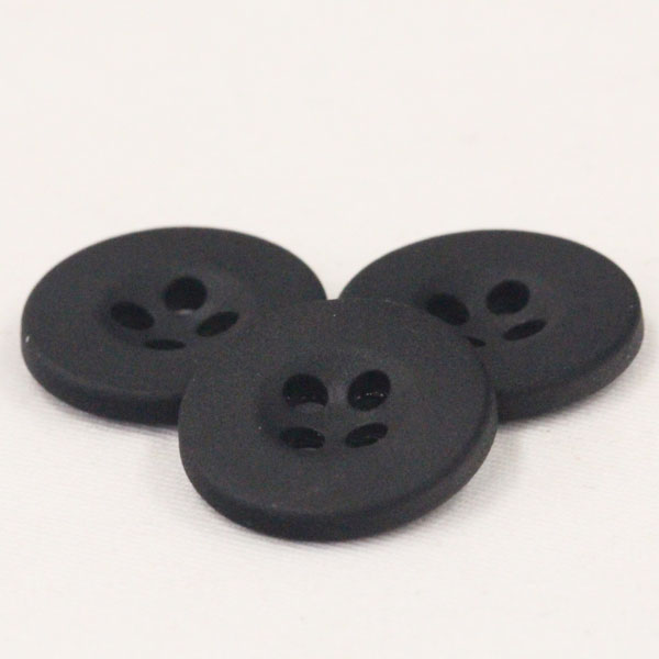 ボタン プラスチックボタン カラフルボタン 11.5mm 10個入 09/黒 ブラック 柔軟性のあるボタン スポー..