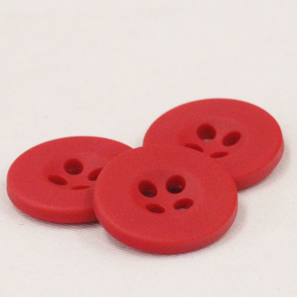 ボタン プラスチックボタン カラフルボタン 15mm 10個入 15/赤 レッド 柔軟性のあるボタン スポーツウエア 作業着 子供服に最適 シャツ ブラウス向 ボタン 手芸 通販のサムネイル