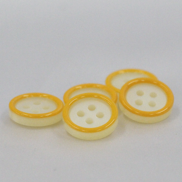 ボタン プラスチックボタン 白 ホワイトxオレンジ 9mm 10個入 カラフルボタン シャツ ブラウス向 ボタン 手芸 通販