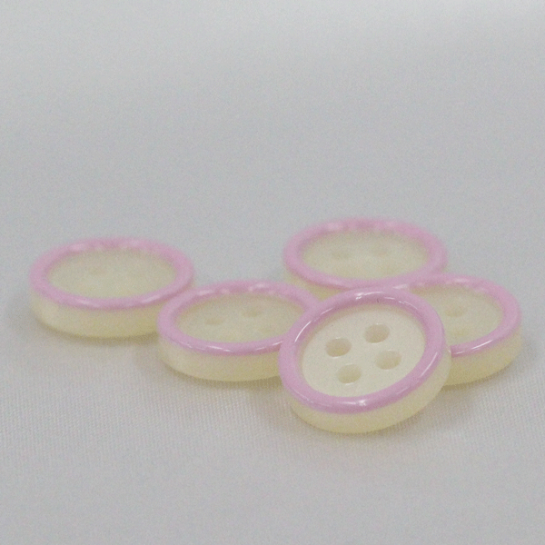 ボタン プラスチックボタン 白 ホワイトx紫系 11.5mm 10個入 カラフルボタン シャツ ブラウス向 ボタン..