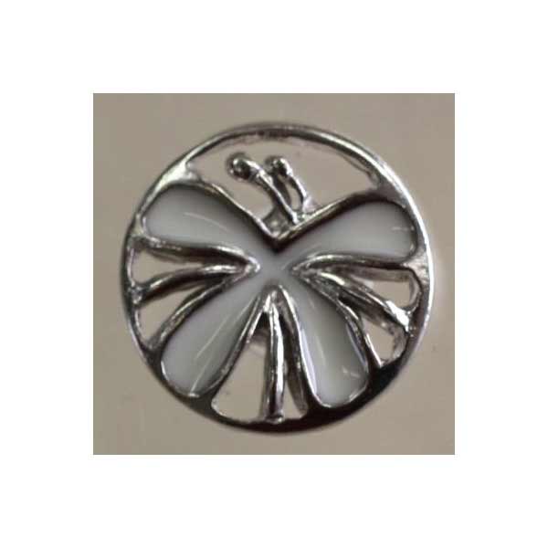 ボタン ブラウスやシャツにどうぞ ボタン メタルボタン 金属ボタン N 11.5mm 1個入 蝶 モチーフ 飾りボタン モチーフ ワンポイント アクセサリー ハンドメイド 手作り 手芸 釦付け替え に