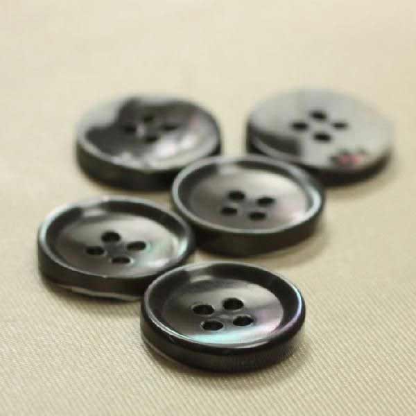 Button - ボタン 貝ボタン シェルボタン 高瀬貝 スモーク 11.5mm 1個入 ハンドメイド 手作り 手芸 釦付け替え に