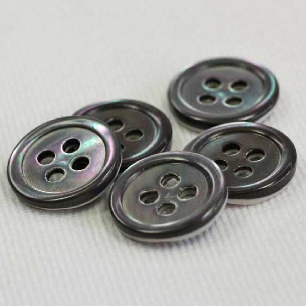 ボタン 貝ボタン シェルボタン 高瀬貝 スモーク 18mm 1個入 ハンドメイド 手作り 手芸 釦付け替え に