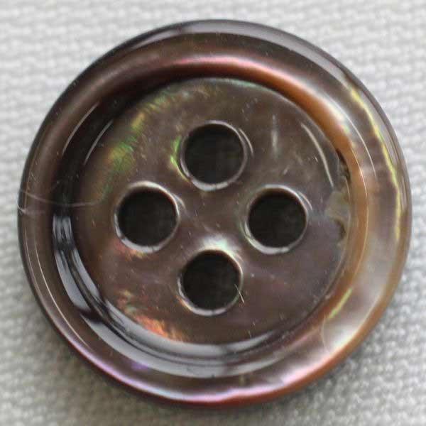 ボタン 染色できる貝ボタン 厚型タイプ 黒蝶貝 10mm 1個入 ハンドメイド 手作り 手芸 釦付け替え に