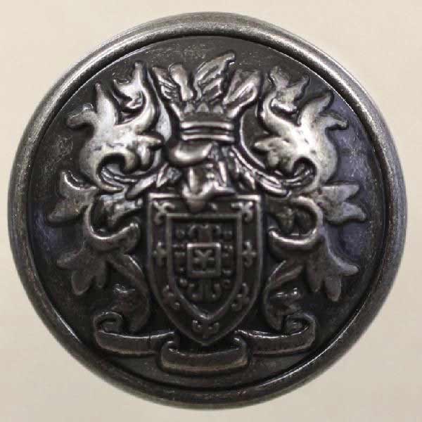 ボタン メタルボタン 金属ボタン 15mm 1個入 ヨードシルバー 裏足付 軽量メタル ABS樹脂 シャツ ブラウス ジャケット スーツ袖向 ハンドメイド 手作り 手芸 釦付け替え に