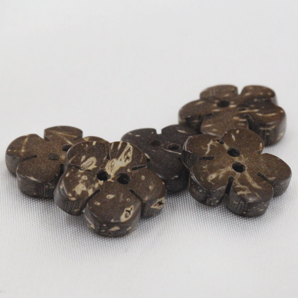 ボタン ヤシボタン ヤシボタン 木ボタン 花型 ウッドボタン 10個入 11.5mm 13mm 15mm 天然素材 ヤシ釦 木で出来たボタン 手作り 手芸 釦付け替えにアロハシャツにも