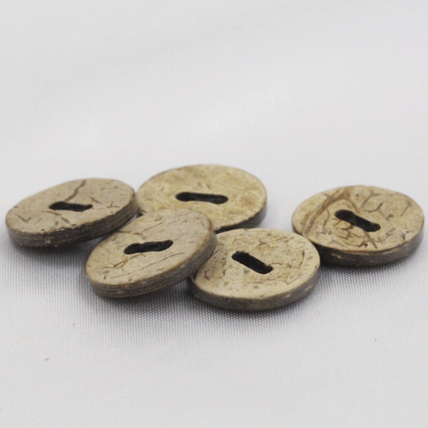 ボタン ヤシボタン ボタン 木ボタン ウッドボタン 糸道有 表二つ穴 15mm 10個入 天然素材 ヤシ釦 木で..